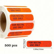 500 Funny Medical Stickers For Rectal Use Only - Bright Orange Bathroom Pranks, Party Decorations - Bold Text, Easy To Tear And Stick Labels, Hospital Gifts, Joke Stickers, Parody Gifts - 01145 - View 1
