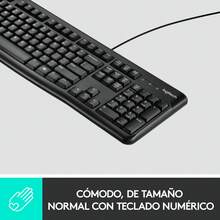 K120 Teclado con Cable para Windows, Plug-and-Play USB, Tamaño Normal, Resistente a Las Salpicaduras, Barra Espaciadora Curvada, Compatible con PC, Laptop - Negro - Teclado Computadora - Ver 8