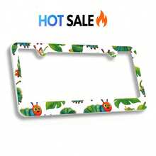 Playful  Caterpillar Design With Vibrant, Storybook-Inspired Charm, Aluminum Metal Rust-Proof Waterproof Car License Plate Frame For Standard US 12x6 Inch, Meets US Standards Suitable All Small, Pickups And Other Models - Đóng khung - Xem 1