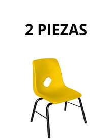Silla infantil apilable, con asiento y respaldo en una sola pieza tipo concha de polipropileno - Amarillo - Ver 4