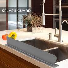 Silicone Sink Splash Guard – Flexible Water Barrier Splash Cover For Kitchen Sink, Bathroom Wash Basin, Dishwashing And Vegetable Basin, Countertop Water Stopper, Lab Sink Protector, Reusable Kitchen Sink Accessories, Easy Clean Silicone Water Blocker For Home Utility Sinks - Multicolor - View 4