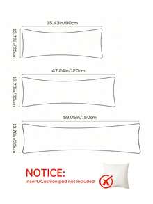 1件装，100%涤纶奶油白华夫格纹长款抱枕套（不含枕芯），简约风格，适用于床、农舍风沙发等，现代感十足的纹理抱枕套 - 奶油白 - 查看 2