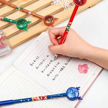 1 pieza Bolígrafo decorativo de alta calidad con brillo, bolígrafo de tinta negra con forma de ciervo y gato de plástico - Para estudiantes, oficina, diario | Diseño colorido | Bolígrafo temático navideño único, útiles de oficina y escolares, gran regalo para estudiantes, varios estilos, escritura suave, caligrafía clara, regalo navideño