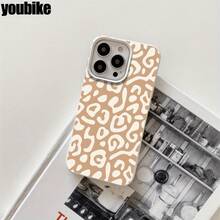 Fundas protectoras con orificios grandes y diseño de leopardo marrón. Compatibles con phone 16 Pro, 16, 15 Pro, 14, 14 Plus, 14 Pro, 13, 13 Pro, 12 Pro y 11/11 Pro. Regalos para cumpleaños y celebraciones. - Blanco - Ver 5