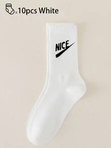 40pcs/30pcs/24pcs Unisex Comfortable Sports Socks, Men's Long Socks For Sports And Training, Women's Long Socks For Casual And Business Wear, Antibacterial, Soft, Black And White, Odor-Resistant, Moisture-Wicking, Lightweight And Comfortable, Suitable For Autumn/Winter, 20pcs/10pcs/8pcs/6pcs/4pcs/2pcs Set, Autumn