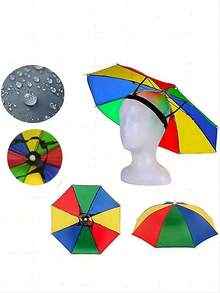 免提折叠式防紫外线伞帽太阳伞 - 全天候防护、伞式太阳帽、伞帽、钓鱼用、防晒雨帽、彩色伞帽、适合户外活动、旅行、钓鱼、雨天、海滩、徒步旅行 - 便携且用途广泛。