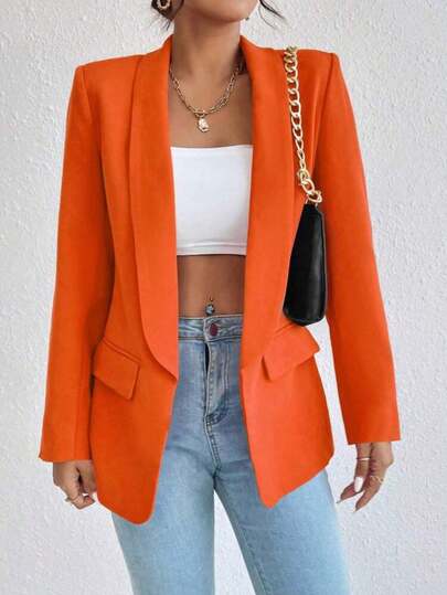 Maxi Blazer Feminino Alfaiataria Social Aberto Alongado Tendencia Social Moderno.