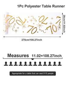 1 قطعة عداء طاولة ذهبي مطبوع بالحرارة لحفلة عيد الميلاد، علم طاولة لحفلة عيد الميلاد 18/30/40/50/60، غطاء طاولة من شبكة البوليستر المطلي بالذهب مقاس 28*275 سم، ديكور حفلة عيد الميلاد والذكرى السنوية، منشفة طاولة عيد الميلاد، ديكور المنزل، ديكور الطاولة، ديكور المطبخ والمائدة، زينة الصحون والأطباق، ديكور ذهبي، عيد الميلاد