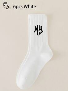 40pcs/30pcs/24pcs Unisex Comfortable Sports Socks, Men's Long Socks For Sports And Training, Women's Long Socks For Casual And Business Wear, Antibacterial, Soft, Black And White, Odor-Resistant, Moisture-Wicking, Lightweight And Comfortable, Suitable For Autumn/Winter, 20pcs/10pcs/8pcs/6pcs/4pcs/2pcs Set, Autumn