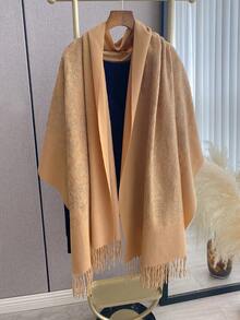 1条仿羊绒佩斯利花纹刺绣柔软围巾，女士秋冬外套，厚实保暖，流苏刺绣波西米亚风旅行披肩/斗篷 - 彩色 - 查看 19