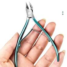 Professional Stainless Steel Cuticle Nippers - Precision Blue Manicure Tool For Dead Skin Trimming, Ingrown Nail & Hangnails Care, Sharp Fingernail Clippers For At-Home & Salon Use