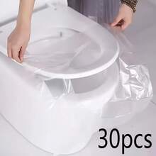 100 قطعة مقعد حمام ورقي قابل للتخلص منه، مقعد حمام ورقي قابل للشطف، إكسسوار سفر ضروري، مقعد حمام ورقي قابل للذوبان للطائرات والسفر والحمامات العامة والتخييم، يتفكك بسرعة، ديكور حمام خفيف الوزن وصحي