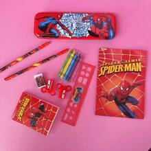 1pc Marvel Spider-Man Back To School Stationery Gift Set, School Supplies Gift Box With Notebook, Ruler, Pencil Sharpener, Suitable For Office, Writing, Gift For Family, Friends, Colleagues, Halloween, Christmas