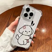Funda de Teléfono Transparente Antigolpes con Diseño Creativo de Perro para 17, 16, 15, 14 / 16, 15, 14 Plus / 17, 16, 15, 14 Pro / 11, 11 Pro – Regalo Perfecto para Todas las Estaciones - Colores mixtos - Ver 3