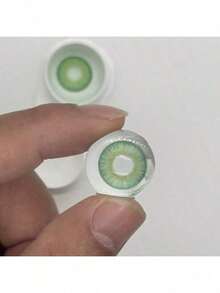 1 副小恶魔红色隐形眼镜 14.5 毫米彩色隐形眼镜，适合年度使用，用于眼妆、角色扮演、节日活动装扮 - 綠色 - 查看 4