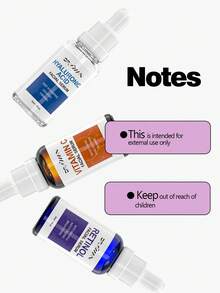 3件套抗衰老面部精华液套装，包含玻尿酸、视黄醇和维生素C精华液，有效抚平皱纹，滋润干燥肌肤，减少细纹。 - 白色 - 查看 6