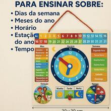 Brinquedo Educativo Calendário Didático De Rotina Criança - Multicolorido - Visão 5