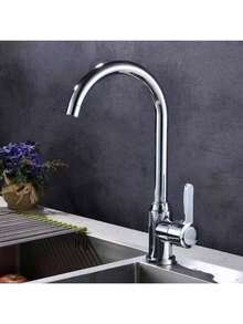 Kitchen Faucet + Water Supply Hose, Rotatable Cold & Hot Sink Faucet For Washing Dishes, Vegetables, Suitable For Home Use - Black - View 7
