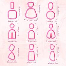 18pcs/Set Soft Pottery Mold DIY Handmade Pottery Mud Clay Cutter Clay Polymer Earring Making Geometric Shape Mold, Soft Pottery Mud Cutting Mold, Earring Pendant Jewelry Making Mold Cutter, Multiple Colors Available - Multicolor - View 4