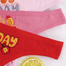 7 Sexy Women's Non Repeating Low Waisted Thong Underwear For A Week - Seven Color Letter Printed Underwear Shorts - Monday, Tuesday, Wednesday, Thursday, Friday, Saturday, Sunday Underwear Shorts - Breathable, Soft, Comfortable Women's Thong Underwear - 彩色 - 查看 5