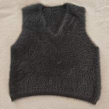 Women Sweater Vests - Dark Grey - View 6