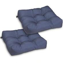 Cojines cuadrados cojines exteriores cojines decorativos cojines resistentes cojines cómodos para patio jardín terraza muebles sillas sillones asientos decoración hogar almohadones cuadrados almohadones exteriores almohadones decorativos almohadones resistentes almohadones cómodos diseño rayas - Azul Marino - Ver 1