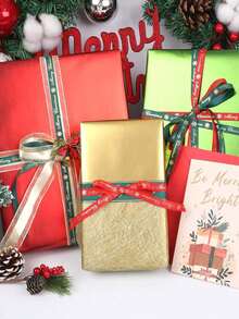 1 Roll Matte Metal Wrapping Paper, Christmas Matte Wrapping Paper Rolls, Gold, Green And Red, Gift Wrapping Paper, Perfectly Suitable For Weddings, Valentine's Day, Birthdays, Christmas, DIY Bouquets, Metallic Texture Christmas Gift Wrapping Paper, DIY Christmas Element Decorative Paper For Accessories, Solid Color Patterns, Matte Wrapping Paper, Halloween, Thanksgiving Decoration, Autumn, Winter