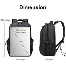 Mochila para portátil de hombre, múltiples bolsillos de viaje, compartimento para iPad de 10.9 pulgadas, adecuada para portátil de 15.6 pulgadas. - 1 - Ver 2