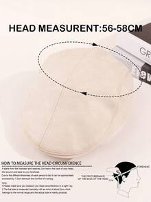 1顶麂皮贝雷帽，男士纯色麂皮宽檐可调节日式简约休闲帽檐贝雷帽，适合度假旅行