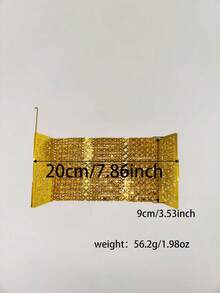 1pc 22K Gold Plated Women's Jewelry Bracelet, Openable, Suitable For Bride, Wedding, Party, Festival, Daily Wear