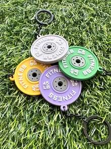 1pc Vibrant Colorful Keychain For Fitness Enthusiasts - Portable Unisex Design, Perfect As Backpack Charm, Key Ring, Key Chain, Car Interior Decoration, Ideal Gift For Gym Lovers To Attach To Gym Bags, School Bags Or Car Keys Christmas - Multicolor - View 3