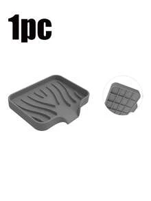 1个经典硅胶水槽防溅罩，带吸盘，防水防溅，适用于厨房和实验室水槽、洗碗池和洗碗盆，耐用材质，多种颜色可选，易于安装，防止水溅出并保护台面，是家庭和专业使用的理想之选。台面保护 | 经典设计 | 柔韧硅胶