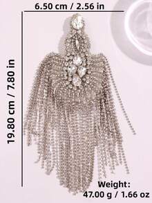 1 pieza Accesorio de charretera plateado elegante, versátil y de lujo con borlas, adecuado para uso diario y negocios