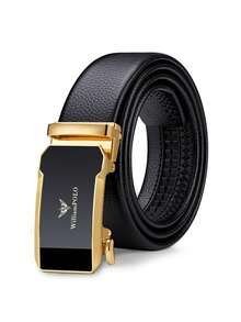 WilliamPOLO Genuine Leather Belt For Men, High-End Brand Trouser Belt With Automatic Buckle, Suitable For Young Business Men - Adjustable Length - Multicolor - View 13