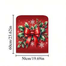 2 buc/4 buc/6 buc huse de scaun cu fundă roșie și imprimeu de frunze de ilex, fulgi de zăpadă, stil elegant, potrivite pentru toate anotimpurile, huse detașabile și lavabile pentru spătar, sufragerie, decor festiv pentru întâlniri - Multicolor - Vizualizare 7