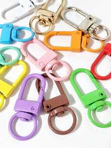 10pcs/30pcs Metal Lobster Claw Clasp, Swivel Keychain Clip Hook, DIY Keychain Craft, Jewelry Making Connector, Random Color - Keychain Claw Buckle - View 2