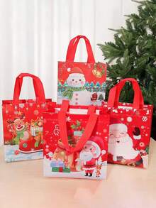 1 Stück Weihnachts-Leinwand-Geschenktasche, Weihnachts-Einkaufstasche, Tragetasche, Geschenkdekorationstasche, Weihnachtsparty-Geschenkverpackungstasche, Weihnachts-Verpackungszubehör