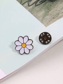 SHAN LI HUA 1 件/6 件时尚小雏菊花胸针，可爱领针连衣裙配饰办公室配饰衬衫夹克珠宝圣诞节万圣节 - 1PCS/槍黑色 - 查看 5