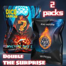 7颗/套随机多面骰子 - 神秘骰子套装，惊喜骰子袋，款式多样，随机D&D骰子和骰子袋，适用于角色扮演游戏、万智牌等桌面游戏，情人节、节日和生日的完美礼物，充满惊喜！ - 彩色 - 查看 20