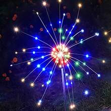 1 pezzo Luce solare da giardino da esterno, impermeabile, adatta per giardino, matrimonio, festa, prato, festival musicale, decorazione per vacanza, bianco/bianco caldo/colorato