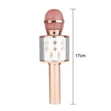 Microfone Ws 858 Karaokê Bluetooth Efeito Voz Modo Gravação  Função Selfie - Pink - Visão 10