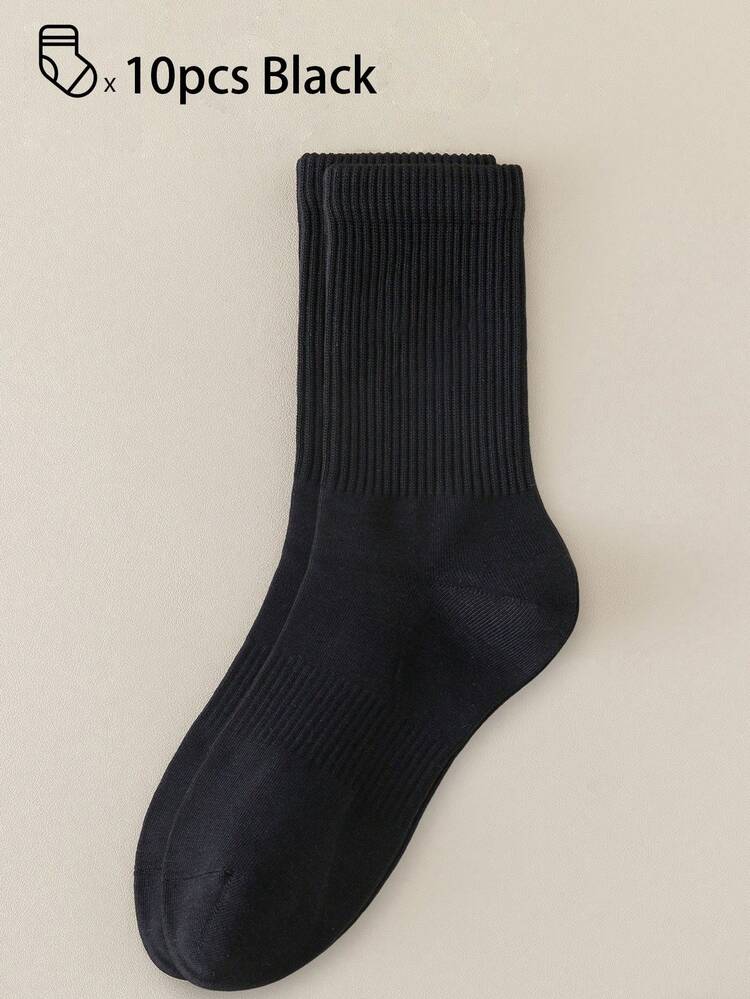 40pcs/30pcs/24pcs Unisex Comfortable Sports Crew Socks, Men's Long Socks For Sports And Training, Women's Long Socks For Casual And Business Wear, Antibacterial, Soft, Black And White, Odor-Resistant, Moisture-Wicking, Lightweight And Comfortable, Suitable For Autumn/Winter, 20pcs/10pcs/8pcs/6pcs/4pcs/2pcs Pack, Autumn - Multicolor - View 43