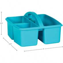 Teal Plastic Storage Caddies 6 Pack