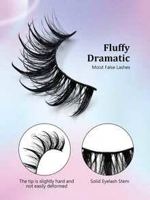 10 pares de pestañas postizas naturales y esponjosas tipo hada de estilo manga húmedo para cosplay, extensiones de pestañas, maquillaje, tiras de pestañas - Pestañas de manga puntiagudas - Ver 3