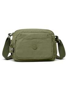 1pc New Fashion Solid Color Nylon Material Large Capacity Zipper Closure Multi-Color Optional Durable Adjustable Shoulder Strap Casual Backpack, Suitable For Daily Commute, Work, Business, Cycling, Walking, Carrying Kids - Multicolor - View 19