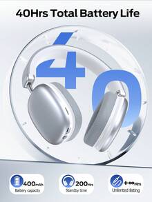 Tagry سماعات بلوتوث قابلة للتعديل، سماعات لاسلكية للهاتف / الكمبيوتر / الجهاز اللوحي، اللون: فضي