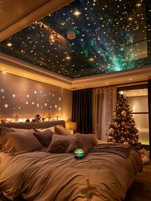 RGB Remote-Controlled Aurora LED Mood Light, For Galaxy Star Projector For Bedrooms, Night Light Projector, Star Projector For Adult Room Decor, Home Theater, Ceiling Use, Gift Decoration, Camping, Wedding Decor, Incredible Projection Light Gift, Holiday Parties, Home Decor, Christmas Present, Light Projector For Bedroom