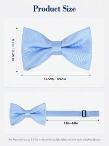 Solid Color Bow Tie For Men, Suitable As Gift For Boyfriend, Also Can Be Worn For Meetings, Banquets And Performances,Festival,Graduation Gift - Baby Blue - View 3