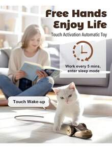 360°三合一旋转USB充电智能羽毛电子狩猎宠物玩具 - 彩色 - 查看 5