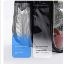 Túi bơi di động Unisex, Túi đựng đồ và đồ trang điểm dung tích lớn, Túi thể thao và tập thể dục, Túi đi biển phân loại ướt và khô, Thiết kế ngăn đựng giày riêng biệt giúp túi gọn gàng, Cấu trúc nhiều lớp để cất giữ thuận tiện - màu đen - Xem 5